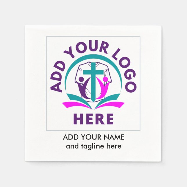 Guardanapo De Papel MERCHANDISE DE IGREJA Personalizado Adicionar Seu  (Frente)