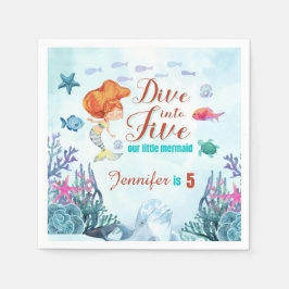 Guardanapo De Papel Mergulhe no Aniversário do 5 de Cinco Garotas de S