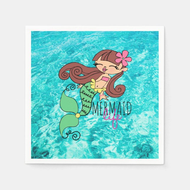 Guardanapo De Papel Mermaid Life Paper Napkins (Frente)