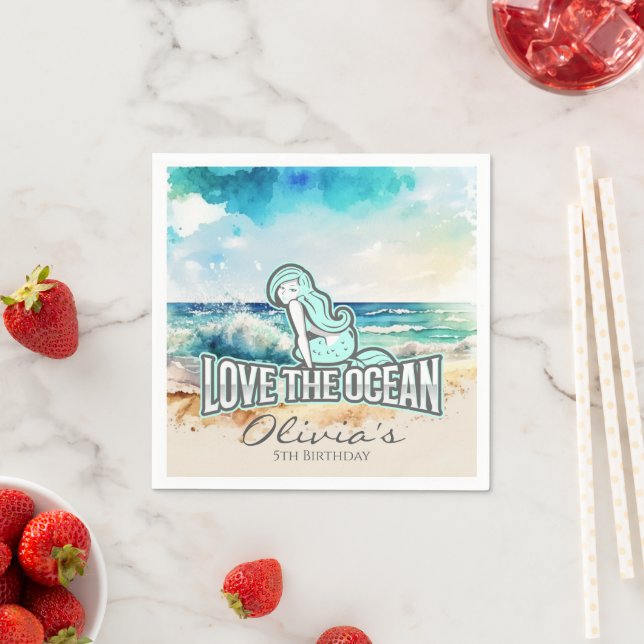 Guardanapo De Papel Mermaid Party Love Ocean (Insitu)
