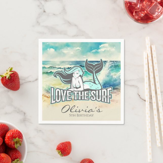 Guardanapo De Papel Mermaid Party Love the Surf (Insitu)