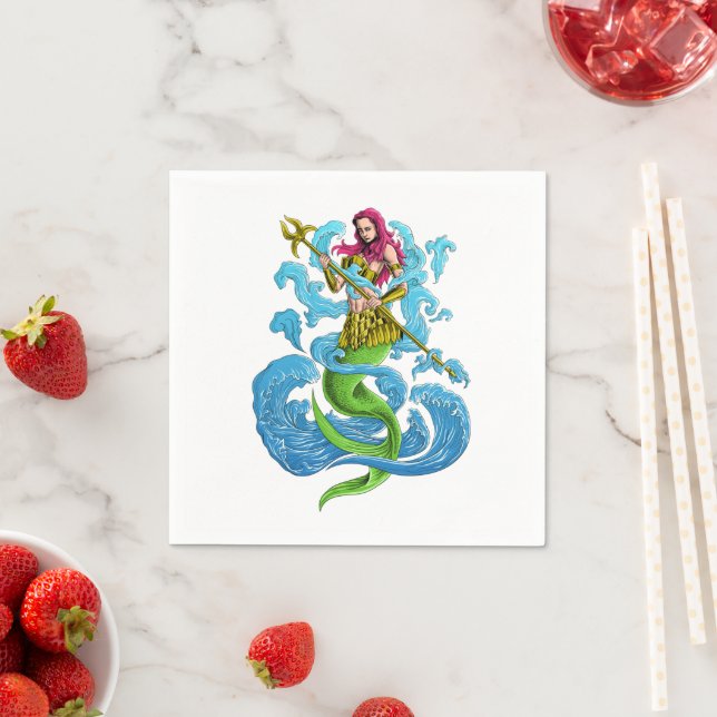 Guardanapo De Papel Mermaid Party Warrior Napkins (Insitu)