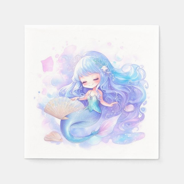 Guardanapo De Papel Mermaid Princess Chá de fraldas Charms (Frente)