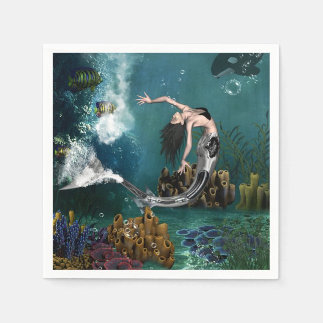 Guardanapo De Papel Mermaid steampunk maravilhosa (Frente)