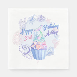 Guardanapo De Papel Mermaid Tail Cupcake Birthday Paper Napkins