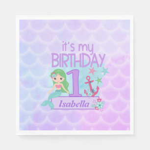 Guardanapo De Papel Mermaid temático Papanicolau Napkins