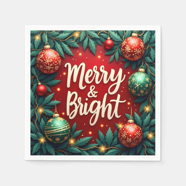 Guardanapo De Papel Merry & Bright Christmas  (Frente)