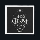 Guardanapo De Papel Merry CHRISTmas Christian Chalkboard Calliografia<br><div class="desc">Feliz NatalMas Caligrafia Religiosa do Quadro de Chantagens Dizemos "Feliz Natal" o tempo todo, mas muitas vezes esquecemos a origem das palavras. Esta arte apresenta uma letra de mão original que no seu design único conta a história do Natal, de forma simples e elegante, na aparência do quadro. Mostre seu...</div>