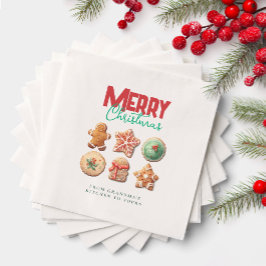 Guardanapo De Papel Merry Christmas Cute Cookies Holiday Baking Party