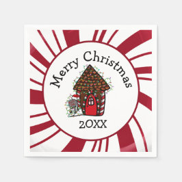 Guardanapo De Papel Merry Christmas Gingerbread House
