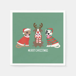 Guardanapo De Papel Merry Christmas Pit Bull Cães