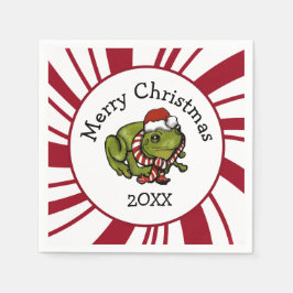 Guardanapo De Papel Merry Christmas Santa Frog