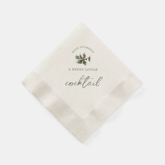 Guardanapo De Papel Merry Little Cocktail Christmas Napkins