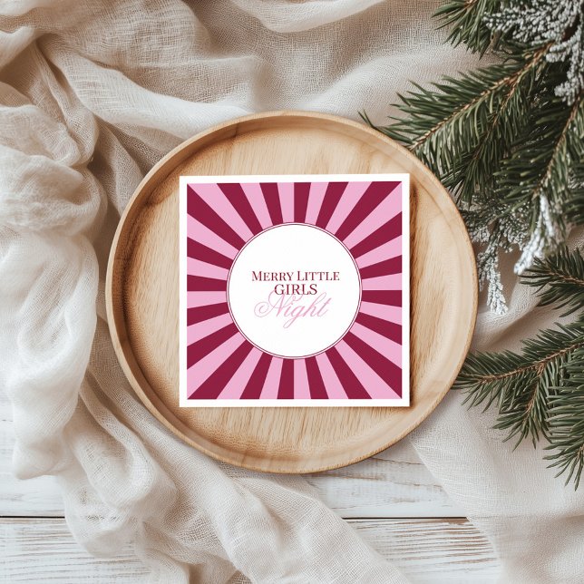 Guardanapo De Papel Merry little red stripe Christmas Party Napkin (Criador carregado)