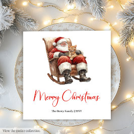 Guardanapo De Papel Merry Santa Claus Custom Editable Christmas Napkin