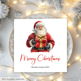 Guardanapo De Papel Merry Santa Claus Rustic Custom Editable Napkins