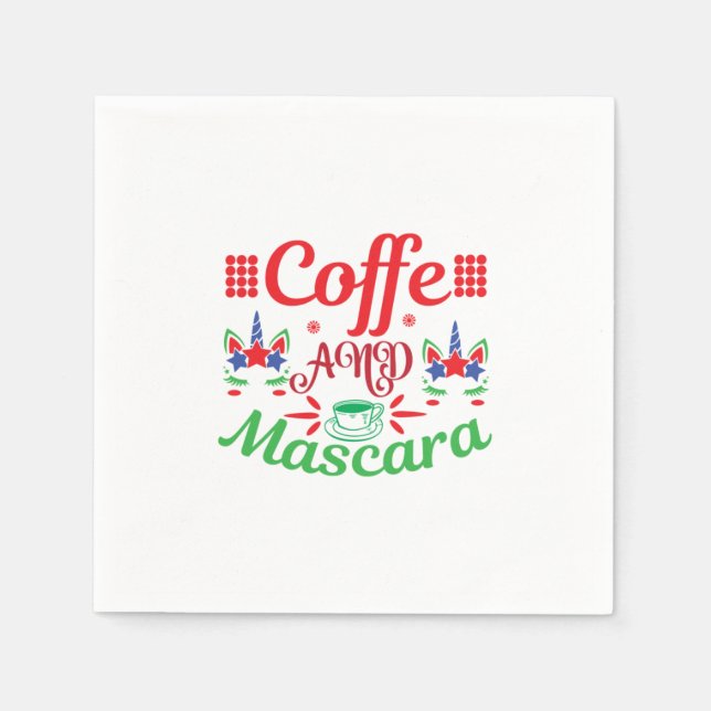 Guardanapo De Papel Merry Xmas Cafeine E Mascara (Frente)