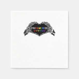 Guardanapo De Papel Mês Skeleton Heart Mãos LGBTQIA