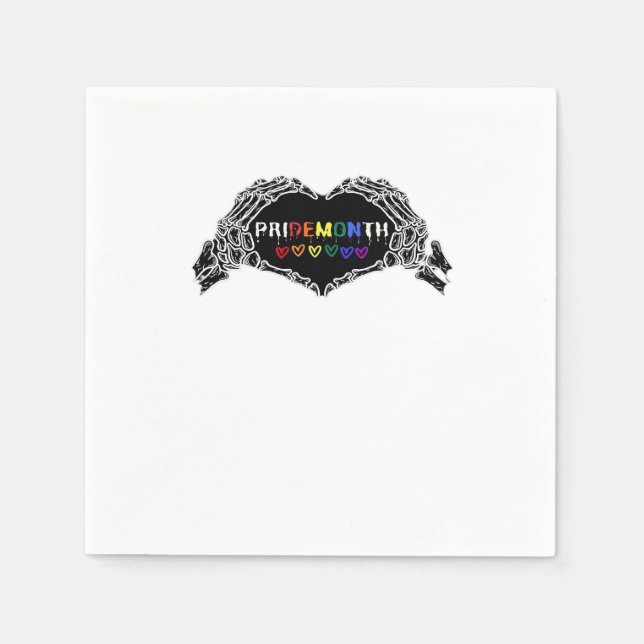 Guardanapo De Papel Mês Skeleton Heart Mãos LGBTQIA (Frente)