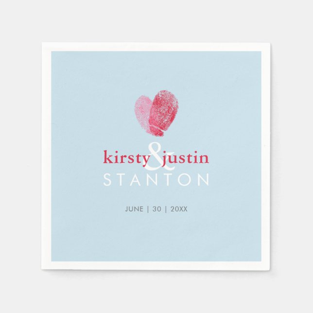 Guardanapo De Papel Mesa DE CASAMENTO DECOR impressões digitais fofinh (Frente)