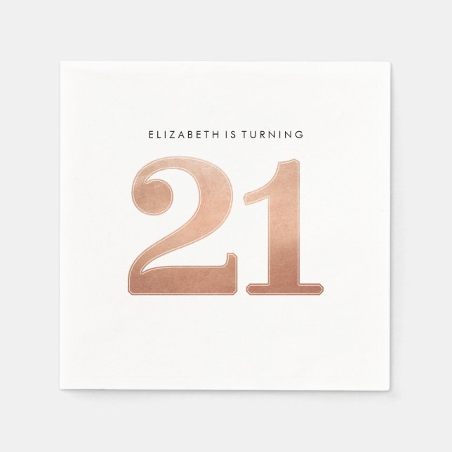 Guardanapo De Papel MESA DE PARTIDO GRANDE IDADE 21 rosa-ouro brilhant (Frente)