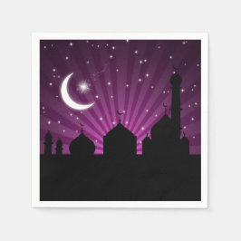 Guardanapo De Papel Mesquita Silhouette Purple Night - Papel Napkin