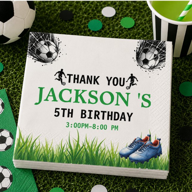Guardanapo De Papel Meta! Festa de 5 anos de Futebol (Goal! Soccer 5th Birthday Party Napkins)