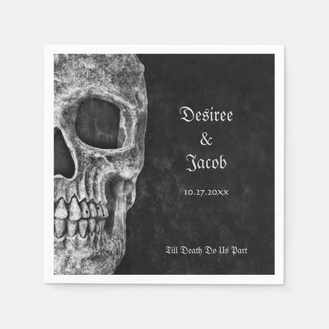 Guardanapo De Papel Metade Gótica, Legal, Negra E Grunge Branco (Frente)