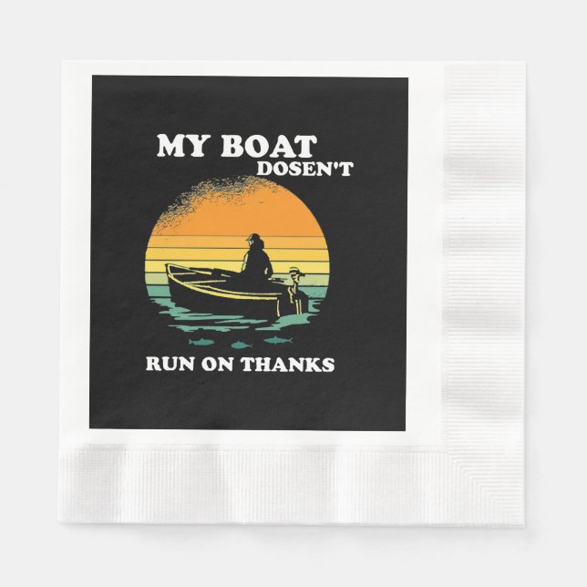 Guardanapo De Papel Meu Barco Não Funciona Com Agradecimentos (Frente)