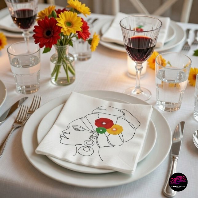 Guardanapo De Papel Meu Preto É Bonito (Culture at the table. Florals set. Pride in every detail.)