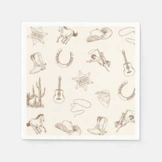 Guardanapo De Papel Meu Primeiro Papel Rodeio Western Cowboy Napkin