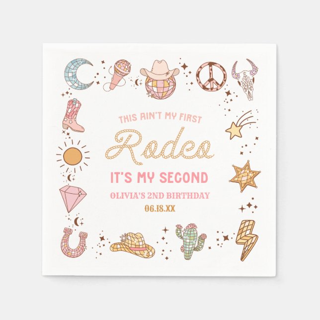 Guardanapo De Papel Meu Segundo Partido segundo aniversário Rodeo Ocid (Frente)