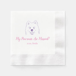 Guardanapo De Papel Meus Pawrents São Casados Samoyed Casamento Napkin