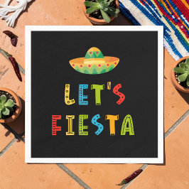 Guardanapo De Papel Mexicano Colorido Vamos Festa Preto
