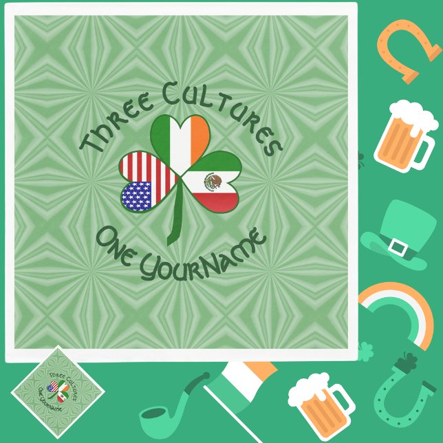 Guardanapo De Papel México Irlanda EUA Bandeira do Shamrock (Criador carregado)