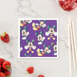 Guardanapo De Papel Mickey Mouse Polka Dot  purple Baby Shower