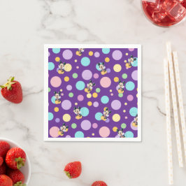Guardanapo De Papel Mickey Mouse Polka Dot  purple Baby Shower
