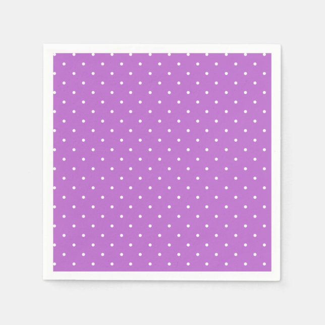 Guardanapo De Papel Micro Bolinha Branco - Orquídea Roxo (Frente)