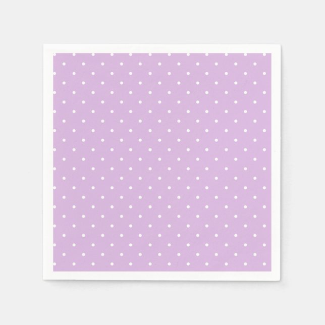 Guardanapo De Papel Micro Bolinhas Branco - Lilás Suave (Frente)