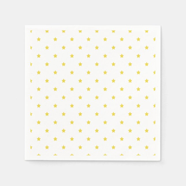 Guardanapo De Papel Micro Estrelas Dourado Amarelo - Branco (Frente)