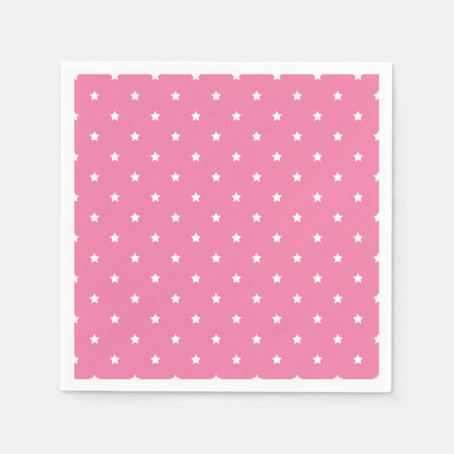 Guardanapo De Papel Micro Stars White - Fuchsia Pink (Frente)