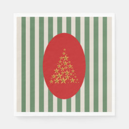 Guardanapo De Papel Mid century christmas tree with Golden star