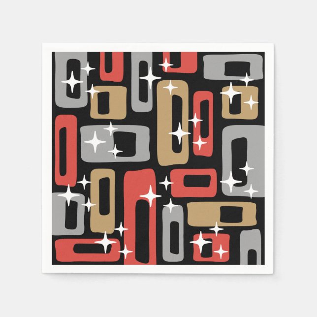 Guardanapo De Papel Mid Century Modern Atomic Christmas (Frente)