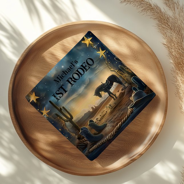 Guardanapo De Papel Midnight Desert Cowboy 1st Birthday Rodeo (Criador carregado)