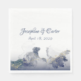 Guardanapo De Papel Midnight Ink & Gold Wedding Napkins