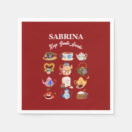 Guardanapo De Papel Mikitiez café, natal, citando cafeína fofa