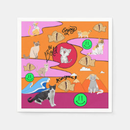 Guardanapo De Papel Mikitiez meow feira de gatos de verão