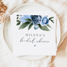 MILENA Floral Azul Poeirento Chá de Noiva