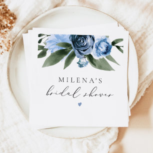 Guardanapo De Papel MILENA Floral Azul Poeirento Chá de Noiva