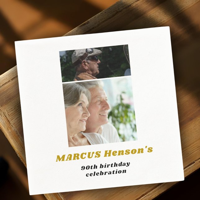 Guardanapo De Papel Milestone 90 Birthday 2 Fotos (Criador carregado)